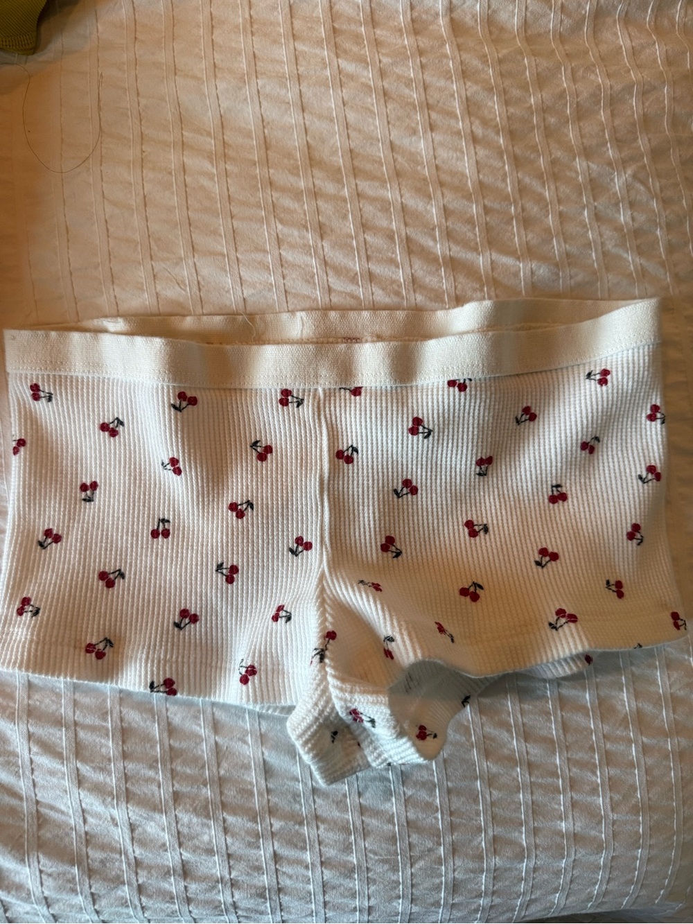 Brandy Melville Ribbed Boyshorts with Cherry Print